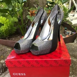 Guess | Black Multi Texture Heels